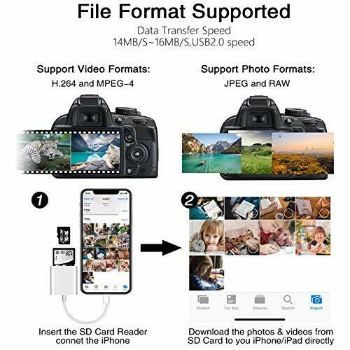 2 Pack-Lightning to SD Card Camera Reader Adapter,Dual Card Slot Memory Card Rea - Fresh Stock Dated February 2026