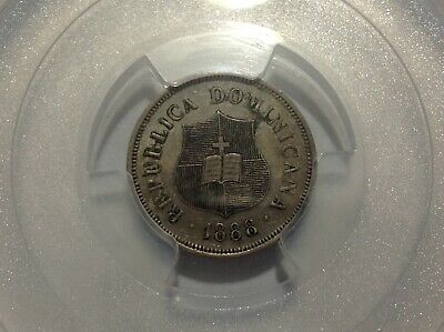 1888 PCGS AU50 Dominican Republic 1-1/4 Centavos . - Fresh Stock Dated February 2026
