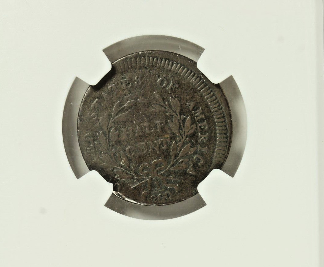 1795 Flowing Cap Half Cent No Pole Thin C-6a Reverse Misaligned : NGC G4 BN - Fresh Stock Dated February 2026
