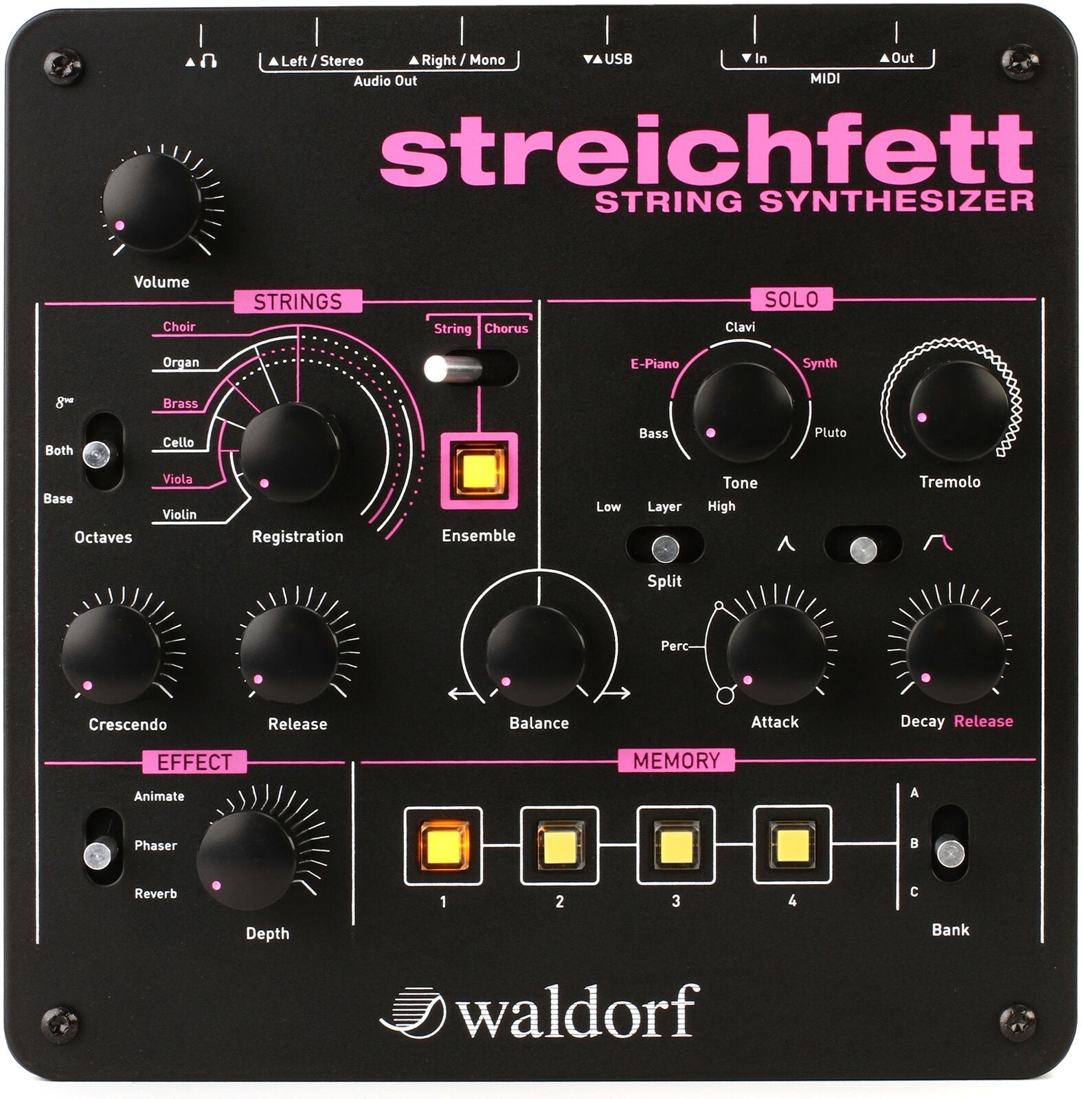 Waldorf Streichfett String Synthesizer + Arturia 430201 Value Bundle - Fresh Stock Dated February 2026