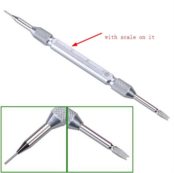 F42945 Watch Spring Bar Remover with Scale on Steel Spare Tips Included - Fresh Stock Dated February 2026