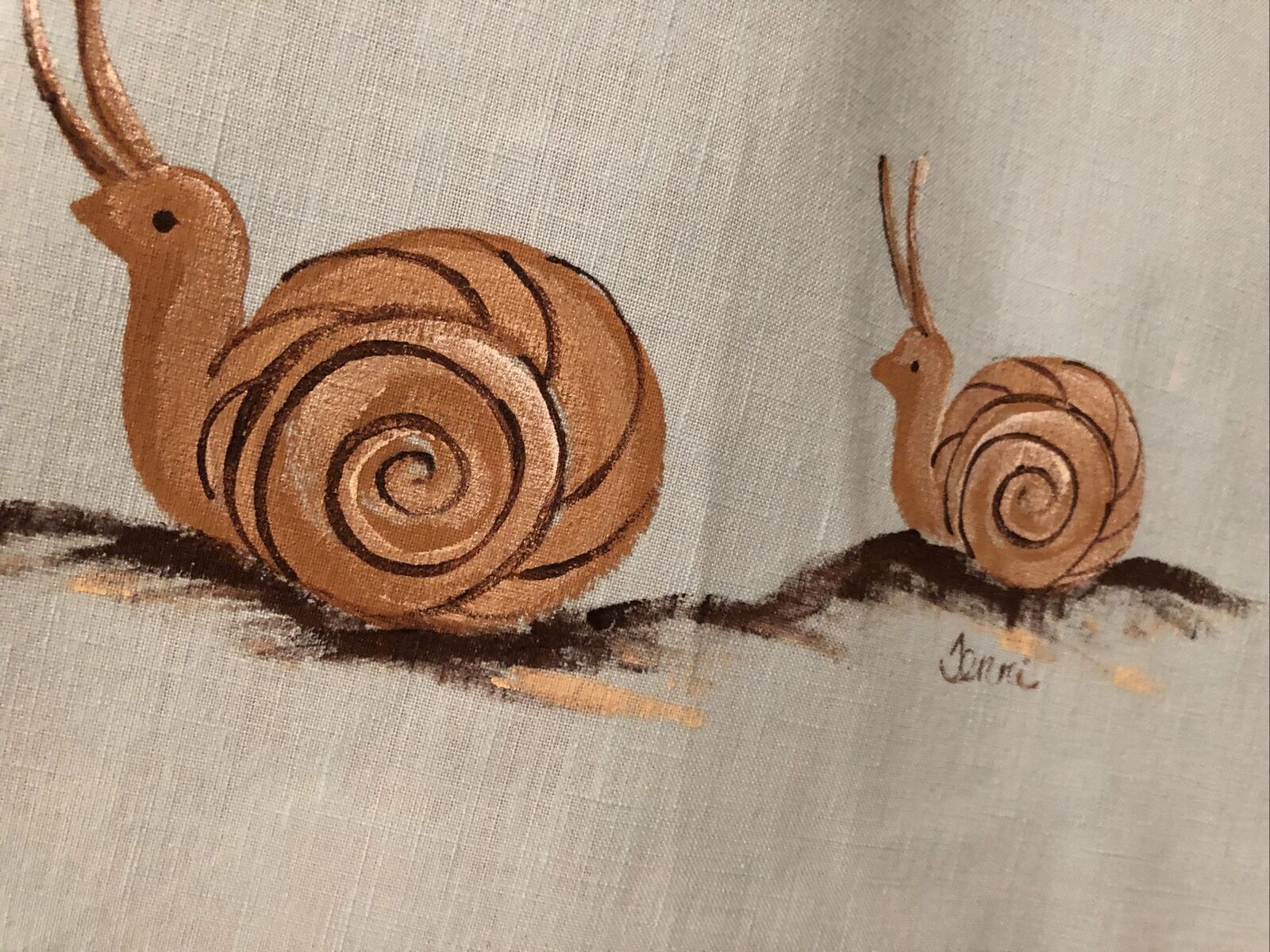 Vintage 70s Aqua Blue Cotton Wrap Skirt Hand Painted Snails Crab Midi Boho M - Fresh Stock Dated December 2025