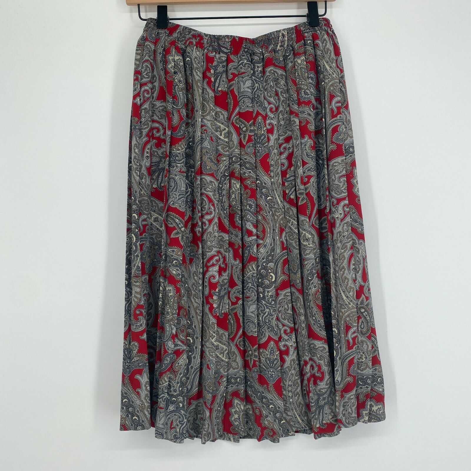 Vintage Alfred Dunner Paisley Skirt Size 12 Pleated Midi Length Elastic Waist - Fresh Stock Dated February 2026