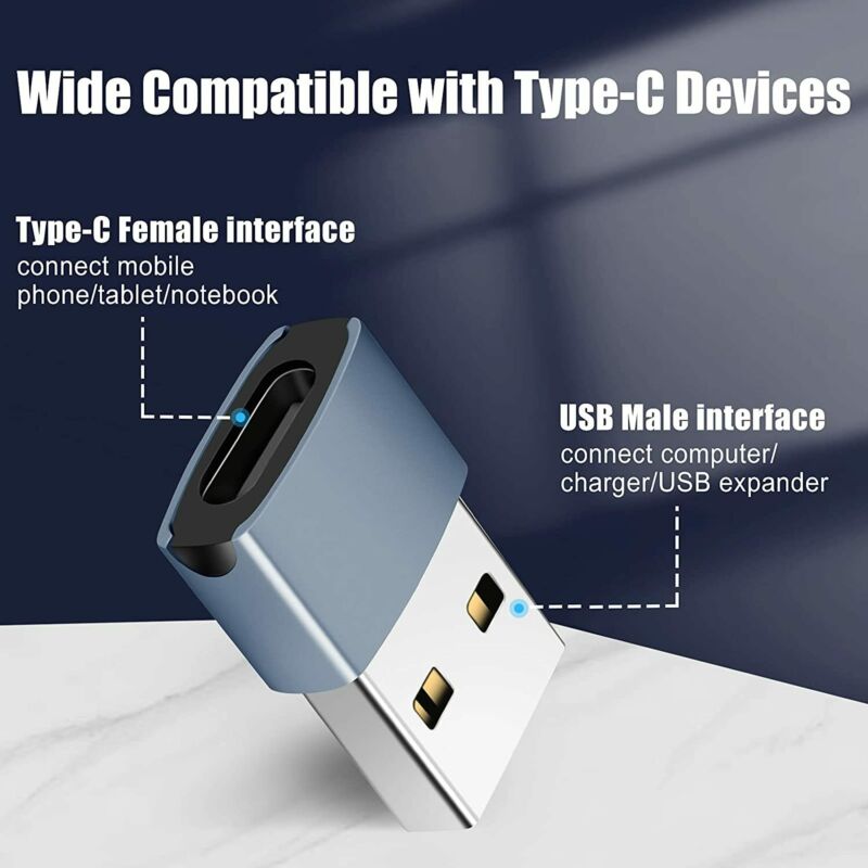Sbtool USB C to 2.0 Adapter Convert Type-c (3packs) Connect Blue - Fresh Stock Dated February 2026