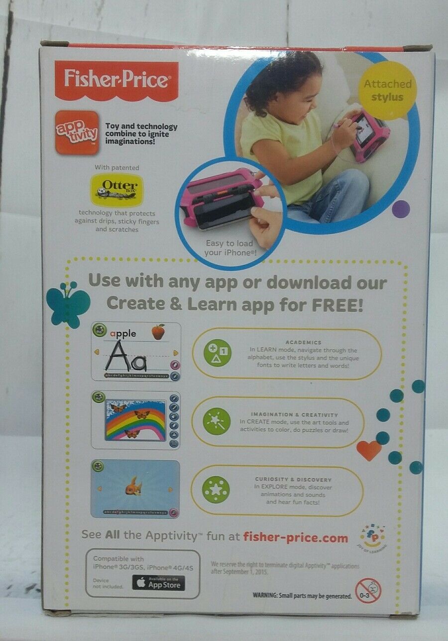 Fisher-Price Apptivity Case Pink iPhone 4 with stylus  Create and Learn - Fresh Stock Dated February 2026