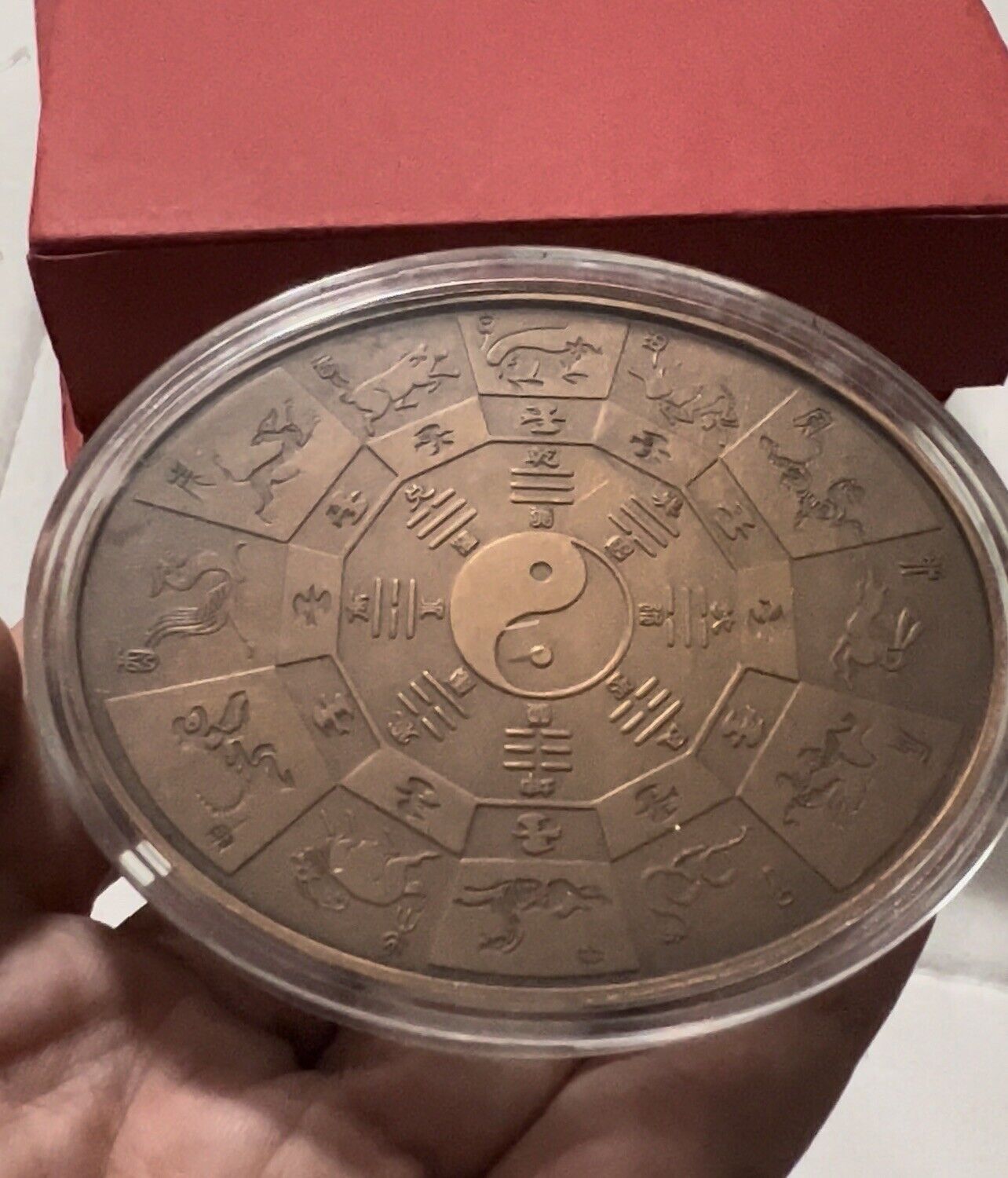 China Shanghai Mint 2014 Lunar Horse Zodiac Oval Copper Medal COA - Fresh Stock Dated February 2026