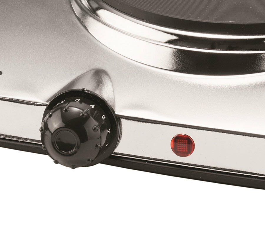 BRAND NEW Brentwood TS-372 Electric Twin Burner - Chrome, Stainless Steel - Fresh Stock Dated December 2025