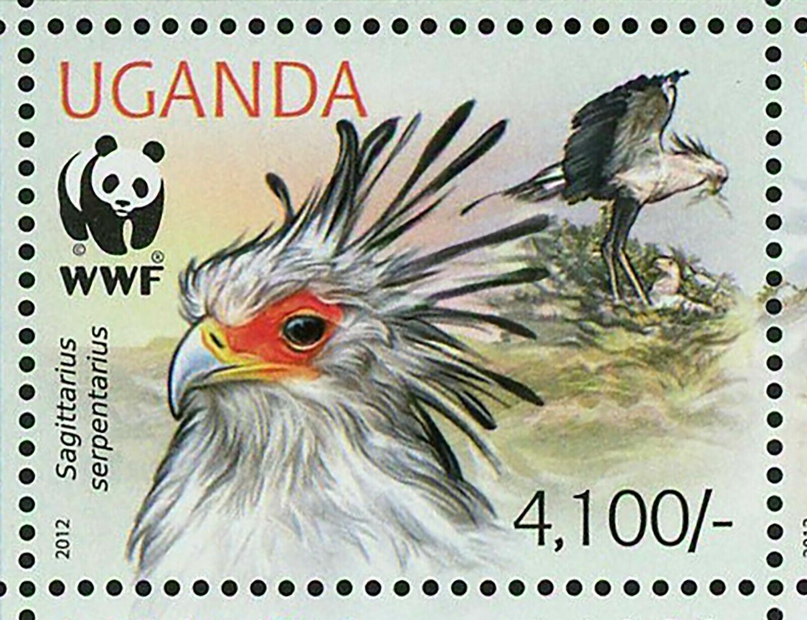Secretary Bird Stamp WWF Sagittarius Serpentarius Sheet of 2 Sets S/S MNH #3000 - Fresh Stock Dated January 2026