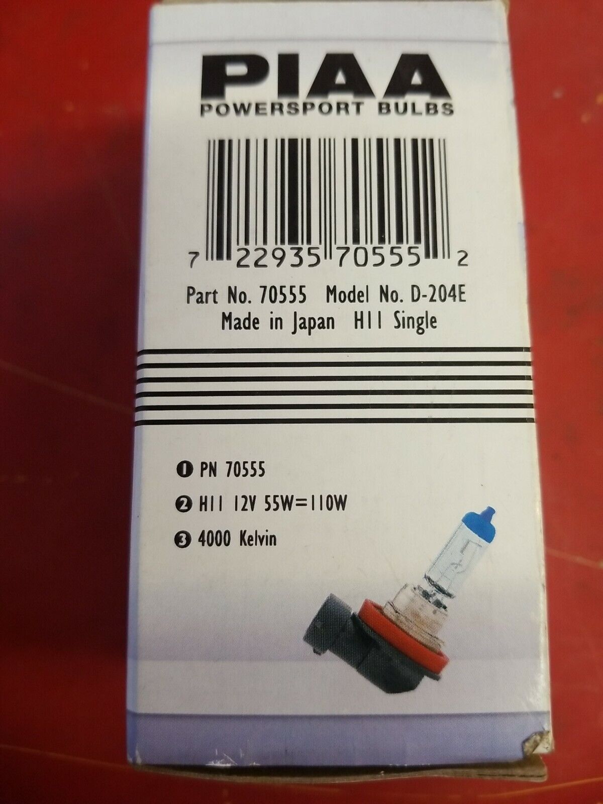 PIAA Extreme White Bulbs H11 12v 4000 Kelvin Single 70555 - Fresh Stock Dated February 2026