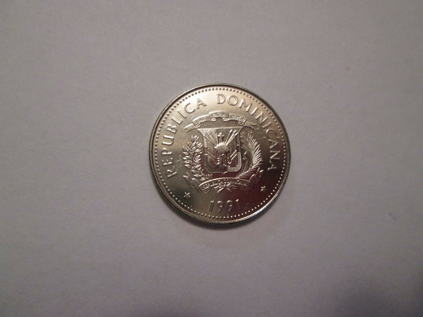 DOMINICAN REPUBLIC,   25 CENTAVOS, 1991,  Km 71.1 (1989, 1991) UNC - Fresh Stock Dated February 2026