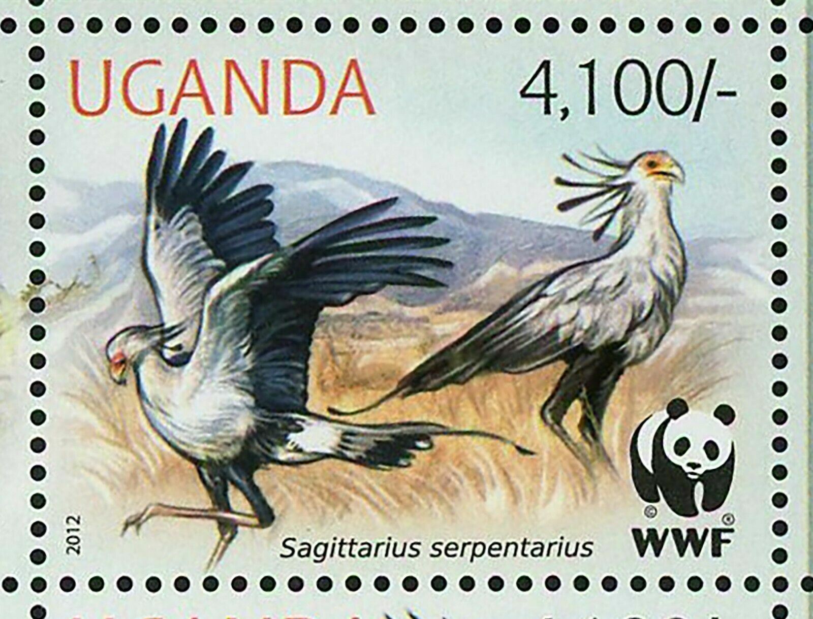 Secretary Bird Stamp WWF Sagittarius Serpentarius Sheet of 2 Sets S/S MNH #3000 - Fresh Stock Dated January 2026