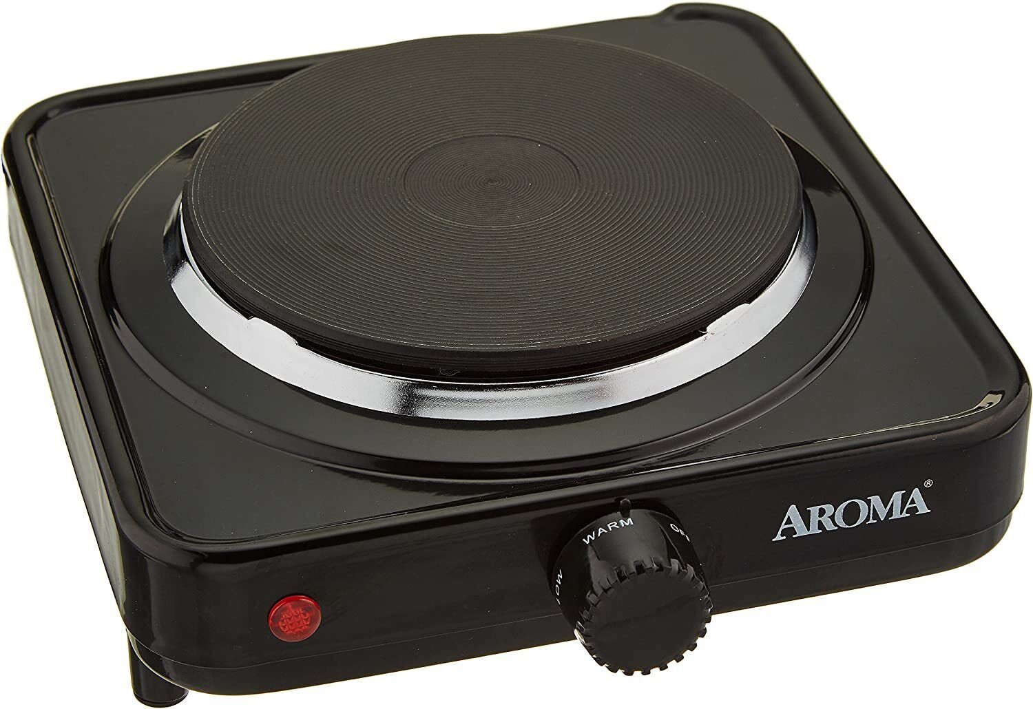 Aroma Housewares AHP-303 Single Burner Hot Plate, Heavy Duty, Black - Fresh Stock Dated February 2026