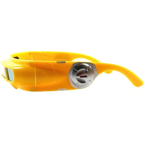 Space Age Cyber Goth Sci-Fi Costume Yellow Mirrored Lens Shield Visor Sunglasses - Fresh Stock Dated February 2026