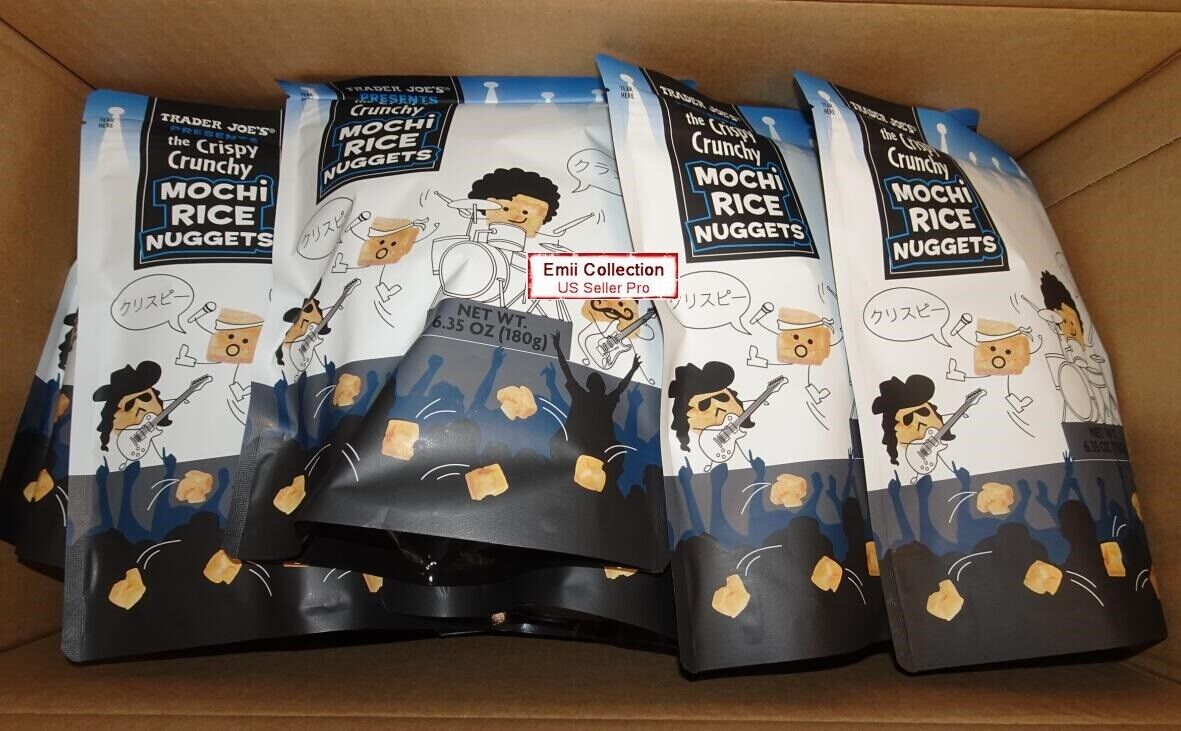 Trader Joe’s Crispy Crunchy Original Mochi Rice Nuggets Bag Bundle 6.35oz New - Fresh Stock Dated February 2026