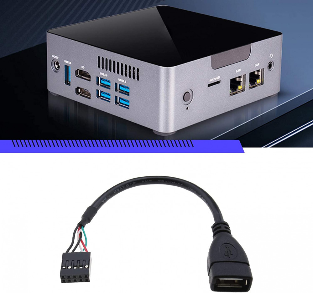 Single USB 2.0 Type A Female to Motherboard 10 Pin Header Cable... - Fresh Stock Dated February 2026