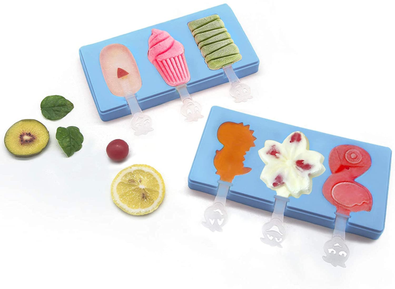 3Pack Silicone Popsicle Molds with Lid for Kids, BPA Free, Homemade Ice Cream - Fresh Stock Dated February 2026