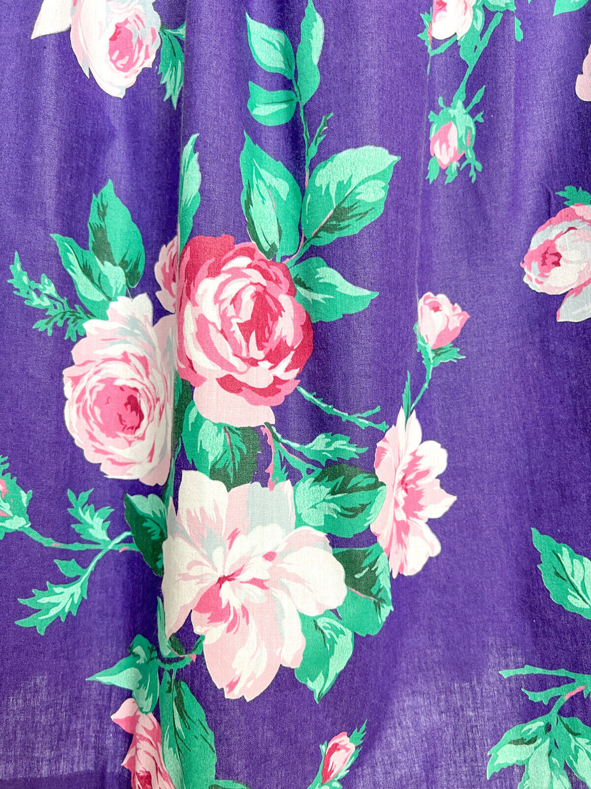 Vintage Midi Skirt | Romantic Cottage Floral Purple Full Skirt EXTRA SMALL - Fresh Stock Dated March 2026
