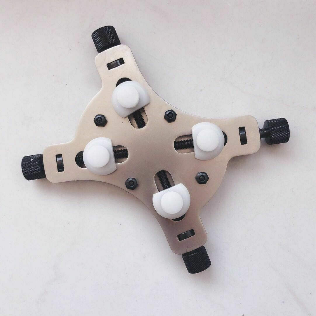 GF19419 Crab Shaped Watch Case Holder Tool with 4 Plastic Tips for Watch Repair - Fresh Stock Dated February 2026