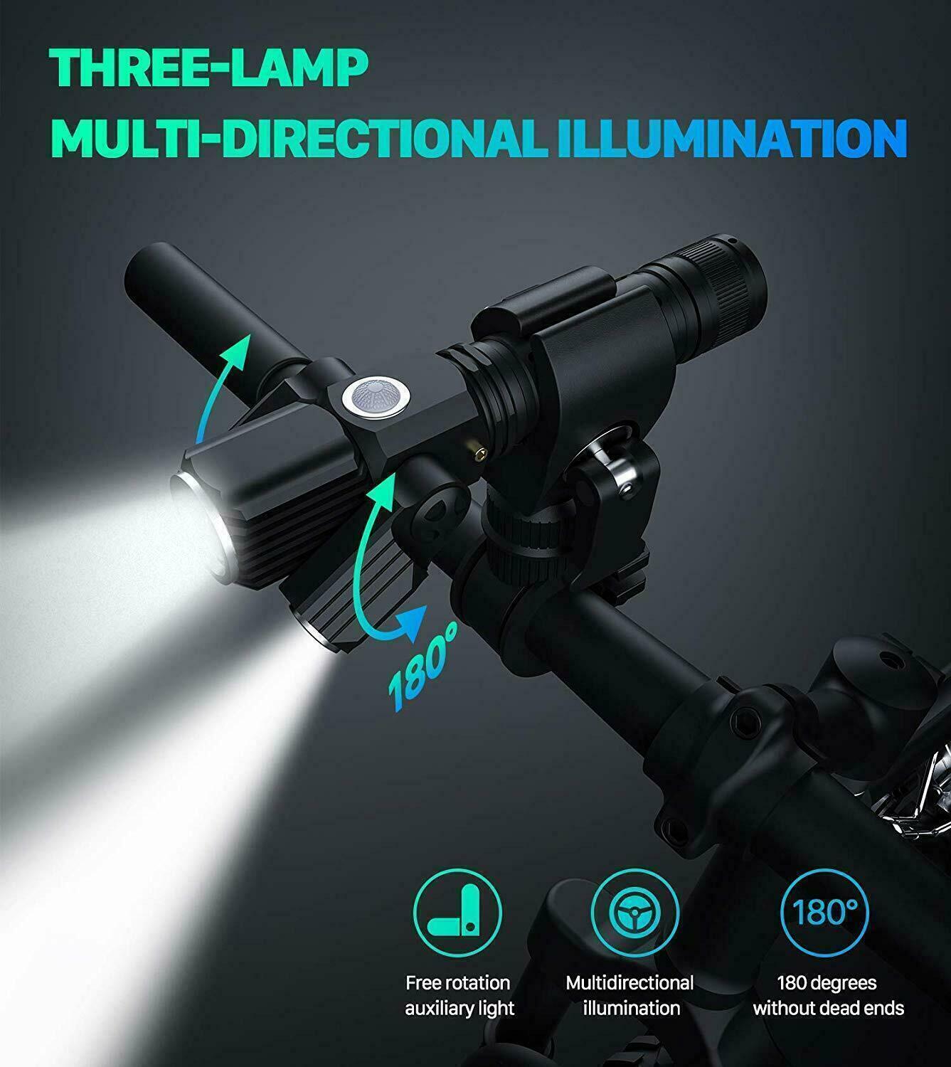 Bicycle Headlight LED Head Light Clamp USB Rechargeable Front Lamp For Outdoor - Fresh Stock Dated February 2026