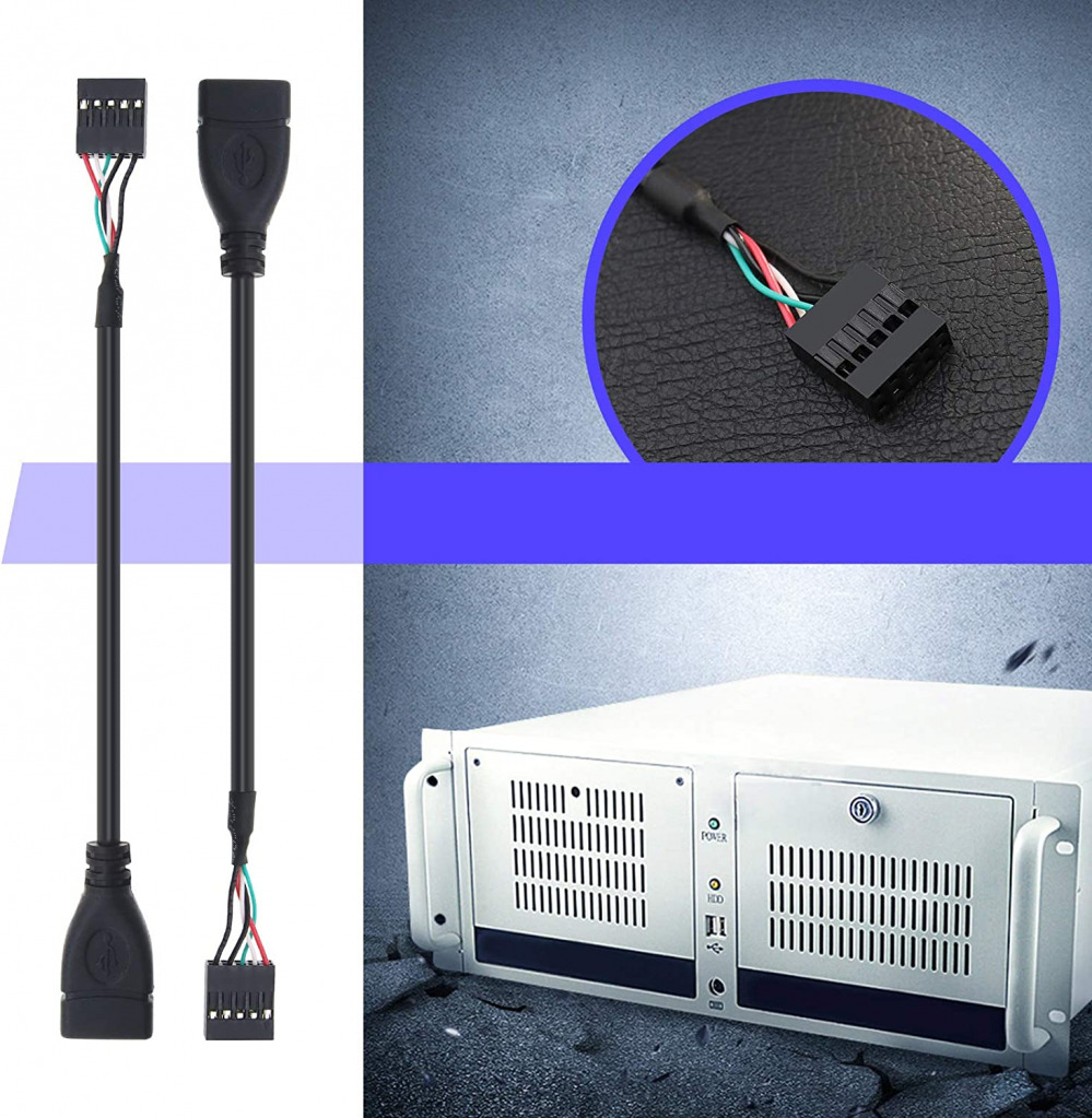 Single USB 2.0 Type A Female to Motherboard 10 Pin Header Cable... - Fresh Stock Dated February 2026