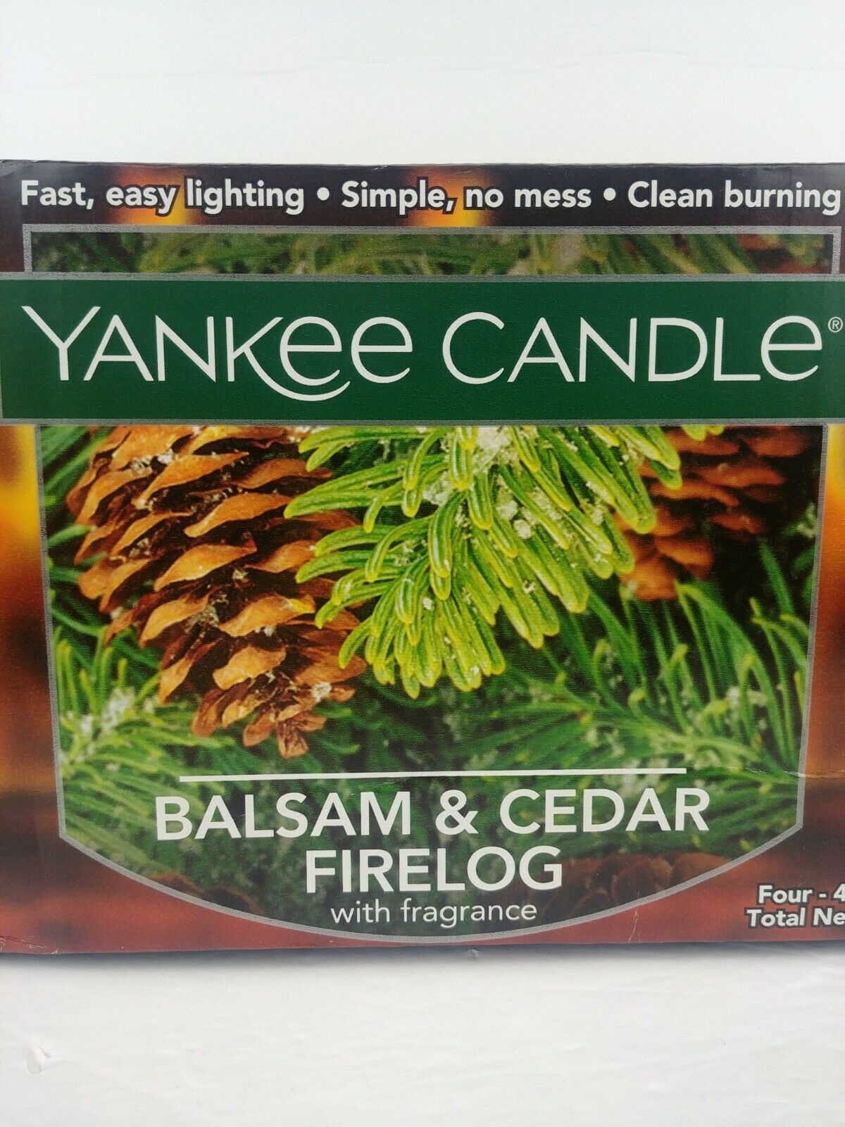 Yankee Candle Pine Mountain Balsam Cedar Firelogs Fireplace Wood Burning 4 Logs - Fresh Stock Dated December 2025