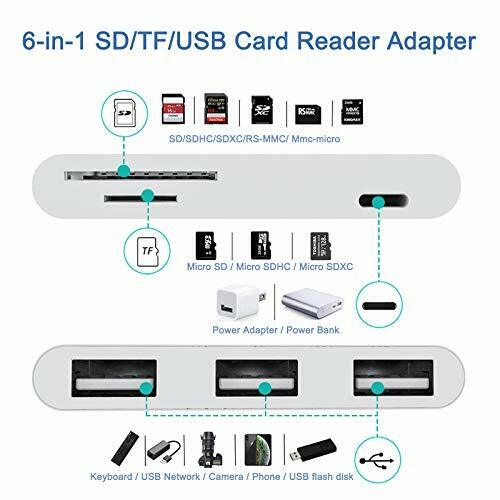 USB Camera Adapter for iPhone 6 in 1 USB Female OTG Adapter SD Card Reader fo... - Fresh Stock Dated February 2026