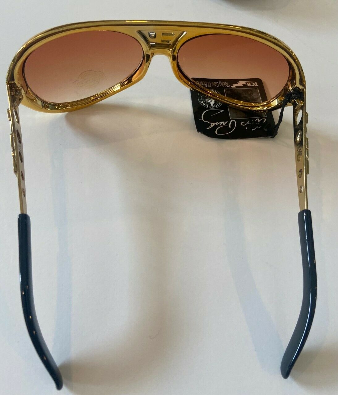 ELVIS PRESLEY SIGNATRUE PRODUCT TCB GOLD & BROWN SUNGLASSES  UV400 - Fresh Stock Dated February 2026