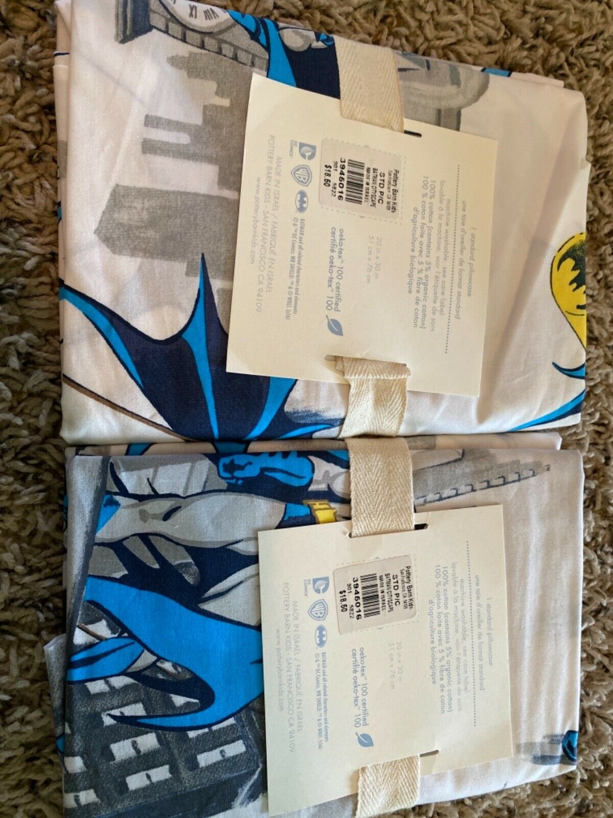 Pottery Barn Kids Batman pillowcases s/2. Sold out - Fresh Stock Dated December 2025