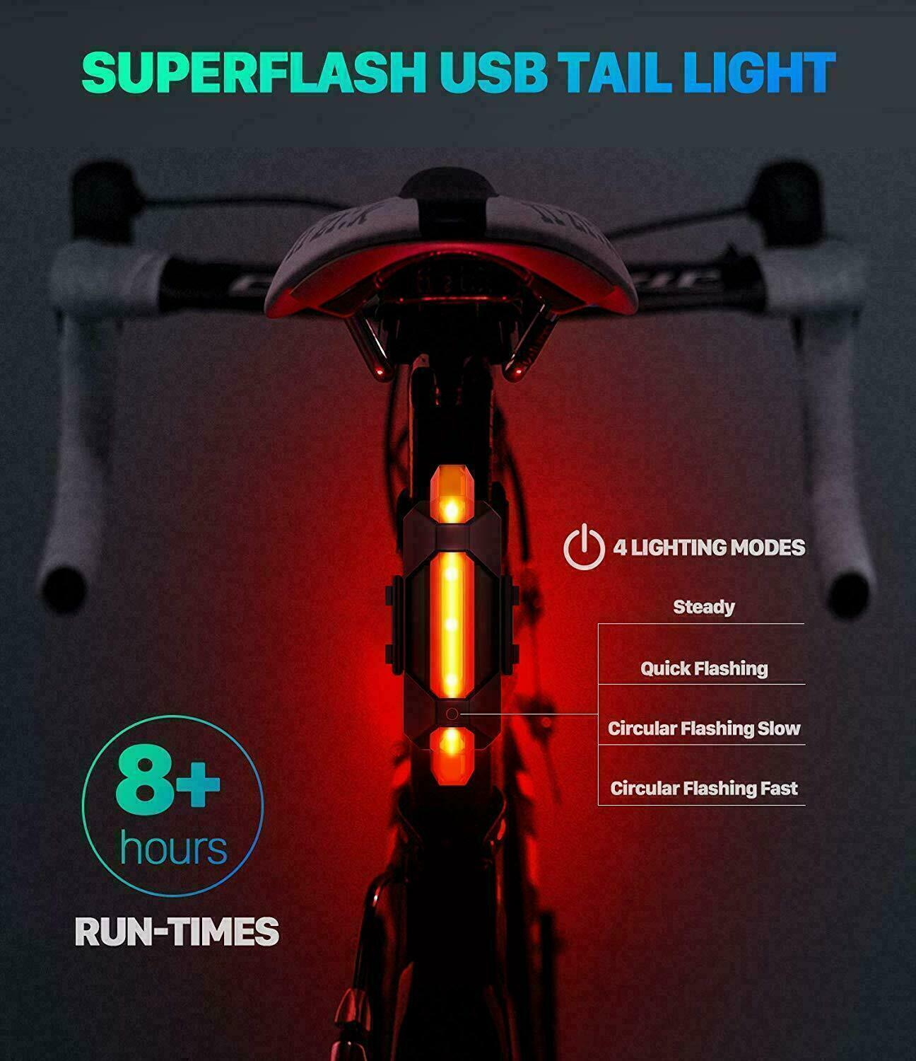Bicycle Headlight LED Head Light Clamp USB Rechargeable Front Lamp For Outdoor - Fresh Stock Dated February 2026
