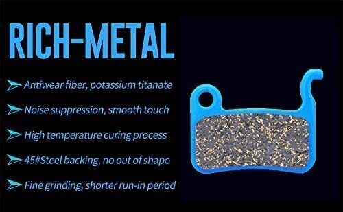 2 Pair Rich-Metal Disc Bike Brake Pads for XTR M975,M966,M596 - Fresh Stock Dated February 2026