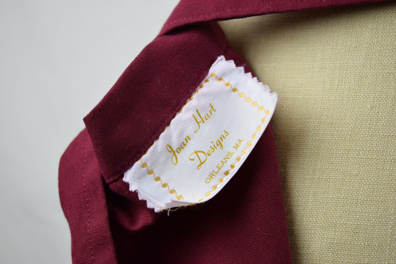 Vintage 80s JOAN HART DESIGNS Wrap Around Skirt Maroon White VTG Cape Cod Harbor - Fresh Stock Dated February 2026