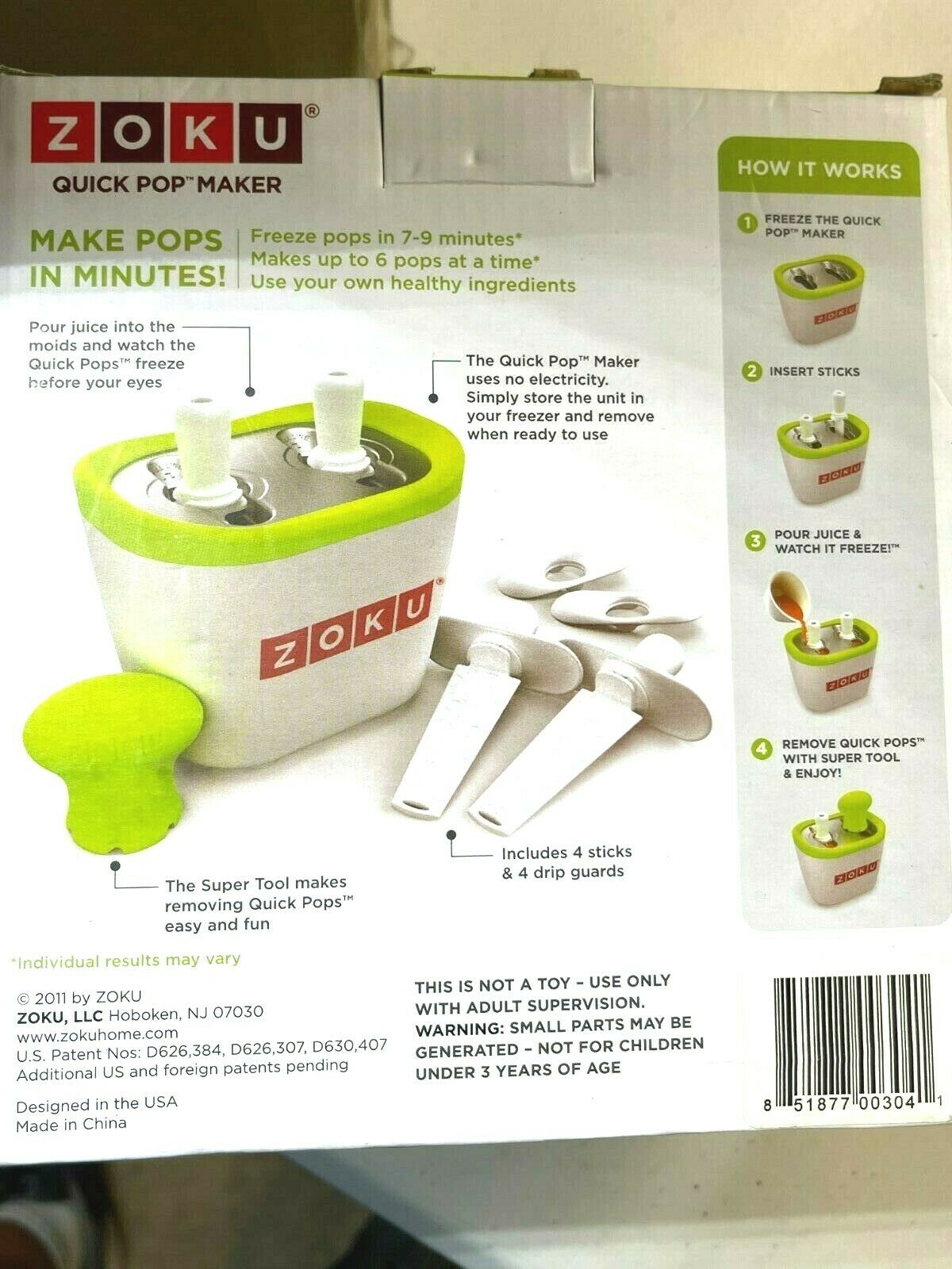 ZOKU Duo Double Two Quick Pop Maker White & Green Accessories Book Manual NEW - Fresh Stock Dated February 2026