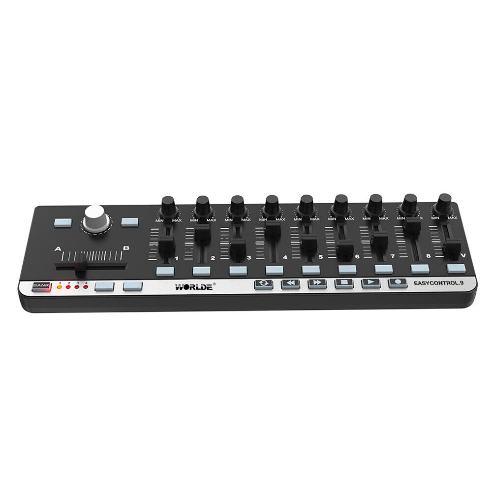 MIDI Slim-Line Controller USB 34x10x2cm 9 Knobs Keyboard Controller Black U7Z2 - Fresh Stock Dated February 2026