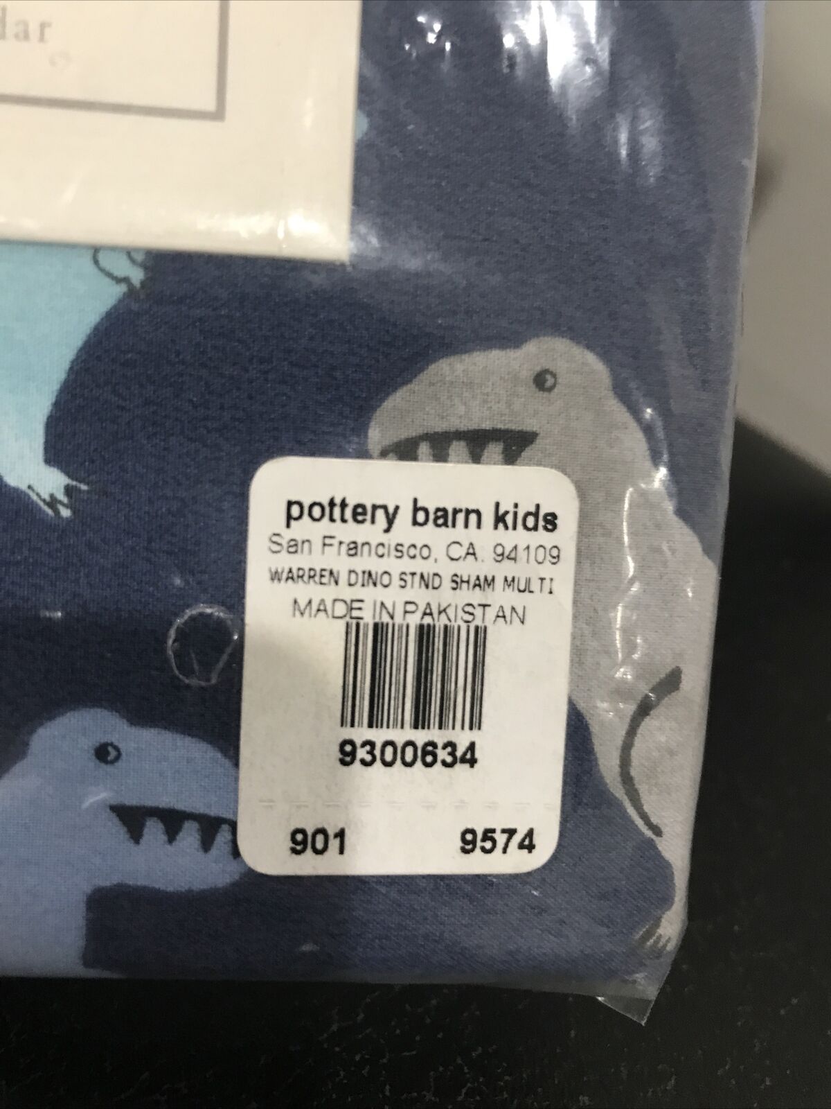 NEW Pottery Barn Kids Warren Dino Dinosaur Organic Standard Sham - Fresh Stock Dated February 2026