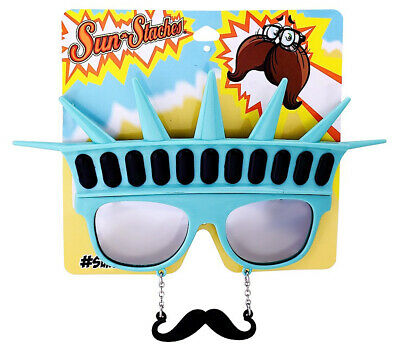 Statue Of Liberty Sunstache Sunglasses USA Sun Glasses Costume Novelty - Fresh Stock Dated December 2025