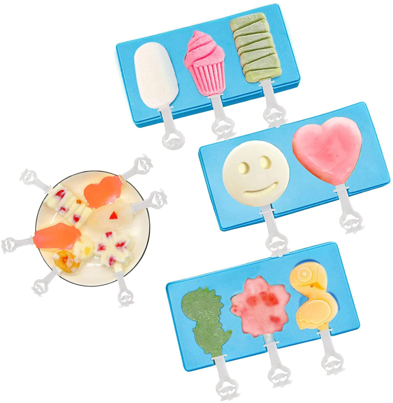 3Pack Silicone Popsicle Molds with Lid for Kids, BPA Free, Homemade Ice Cream - Fresh Stock Dated February 2026