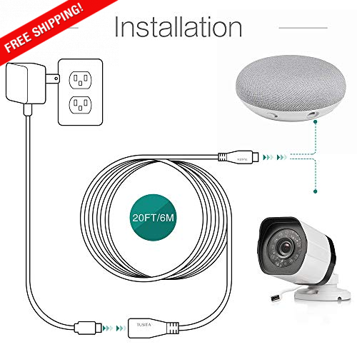 Micro Usb Extension Cable 20Ft Male To Female Extender Cord Zmodo Camera White - Fresh Stock Dated February 2026