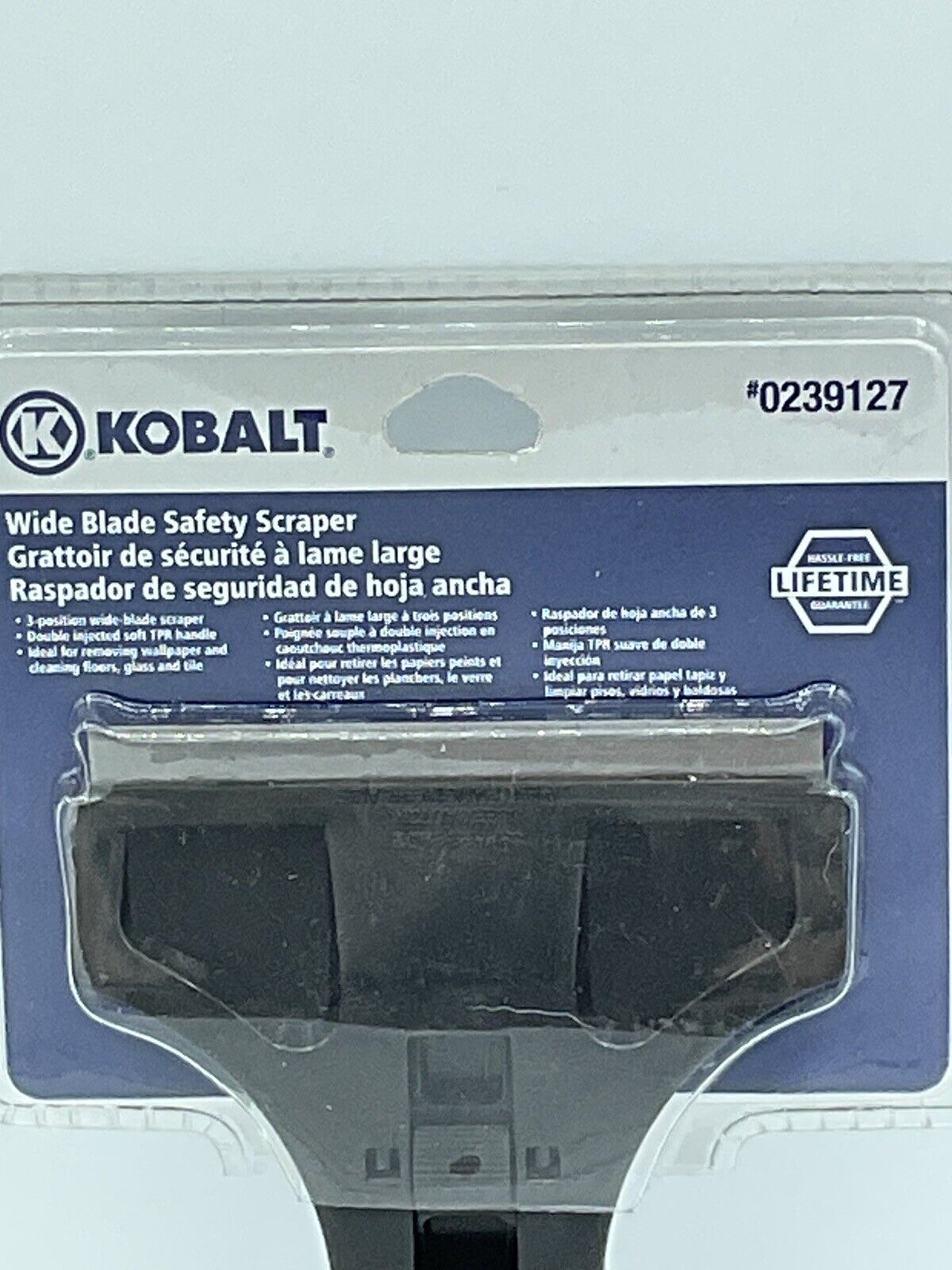 Kobalt Wide Blade Safety Scraper With Open / Closed Position - # 239127 - New - Fresh Stock Dated February 2026
