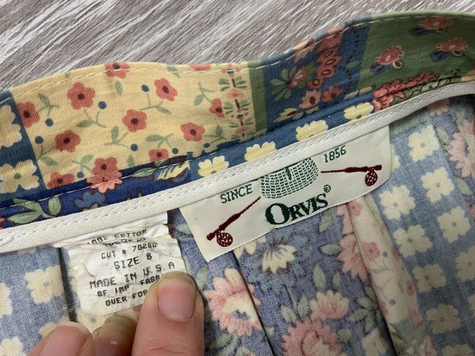 Vintage 80s Patchwork Cottagecore Floral Skirt Midi Button Front Pockets Orvis S - Fresh Stock Dated March 2026