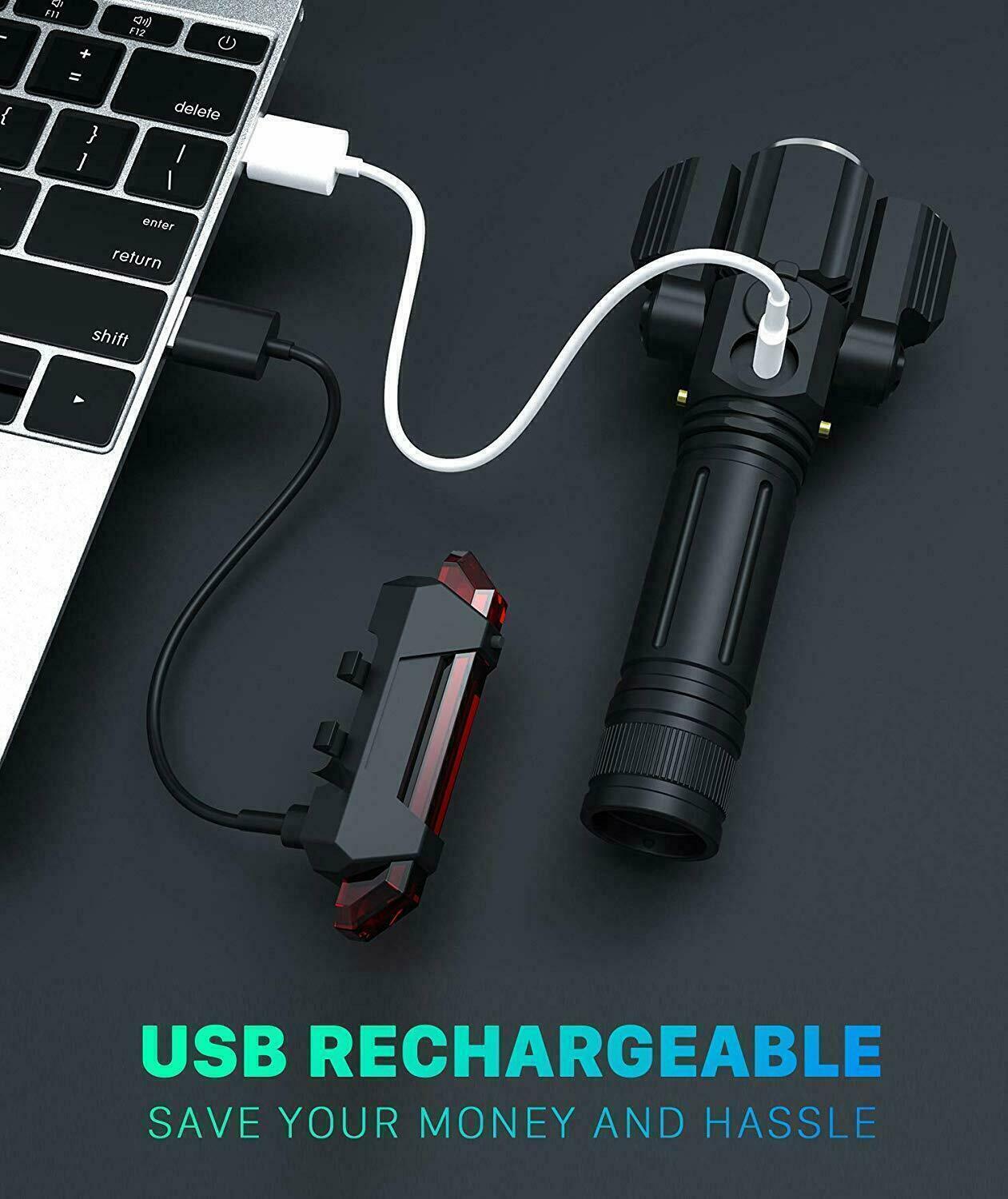 Bicycle Headlight LED Head Light Clamp USB Rechargeable Front Lamp For Outdoor - Fresh Stock Dated February 2026