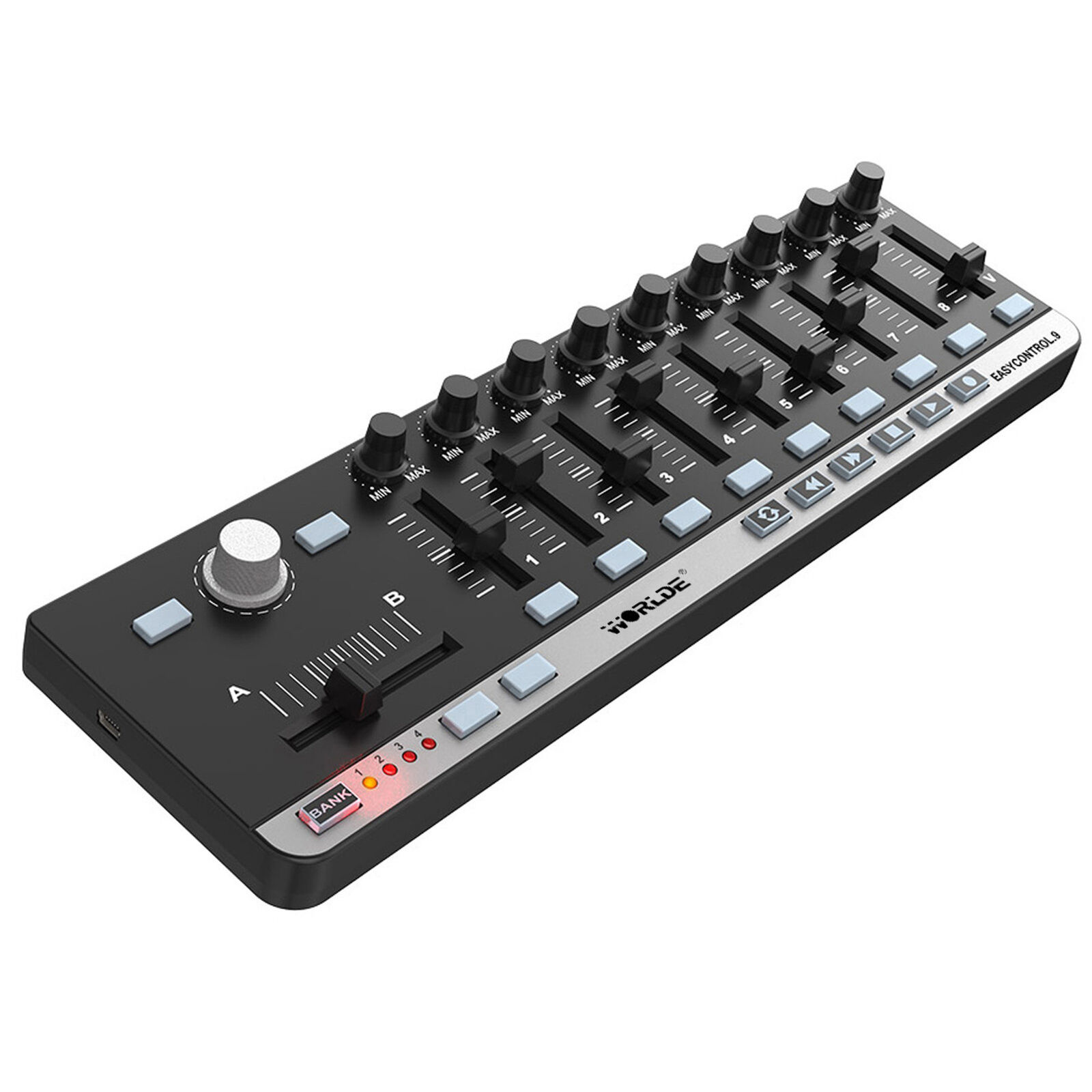 MIDI Slim-Line Controller USB 34x10x2cm 9 Knobs Keyboard Controller Black U7Z2 - Fresh Stock Dated February 2026