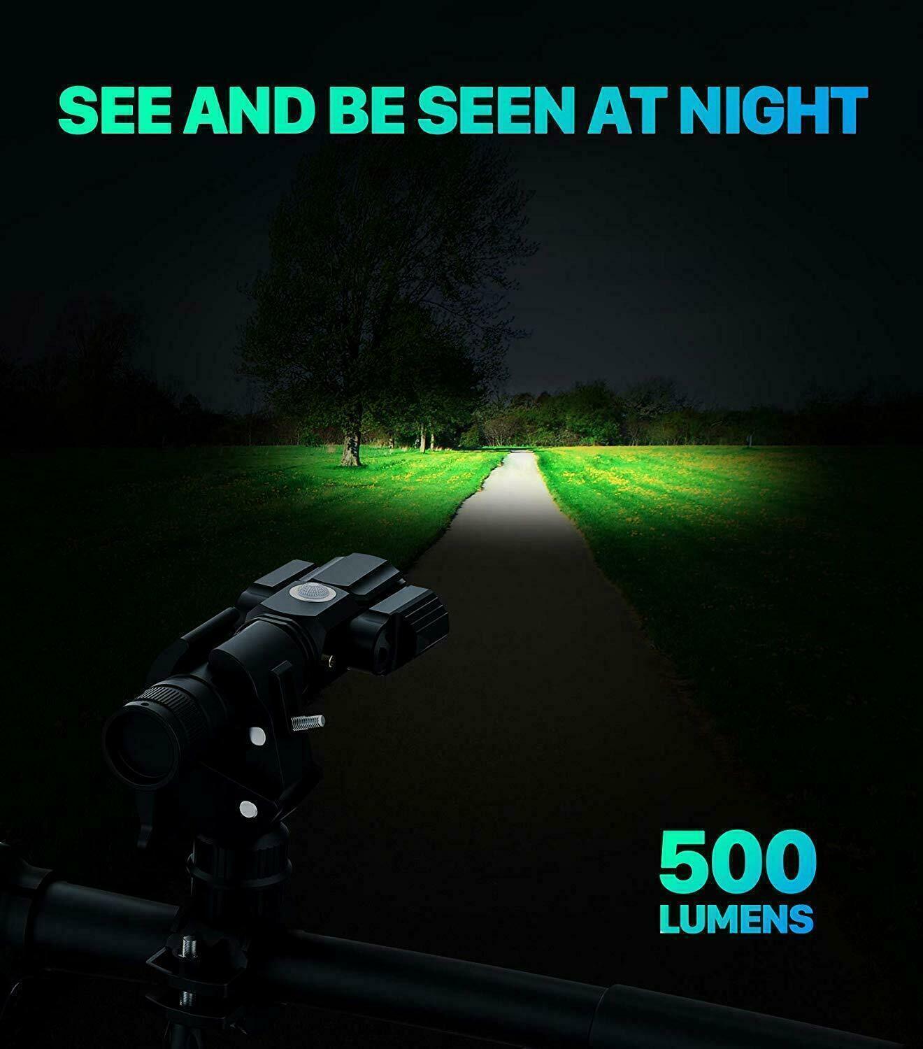 Bicycle Headlight LED Head Light Clamp USB Rechargeable Front Lamp For Outdoor - Fresh Stock Dated February 2026