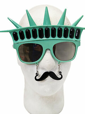 Statue Of Liberty Sunstache Sunglasses USA Sun Glasses Costume Novelty - Fresh Stock Dated December 2025