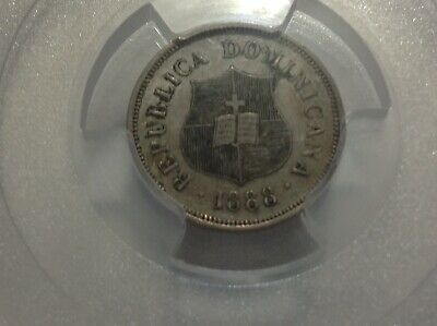 1888 PCGS AU50 Dominican Republic 1-1/4 Centavos . - Fresh Stock Dated February 2026