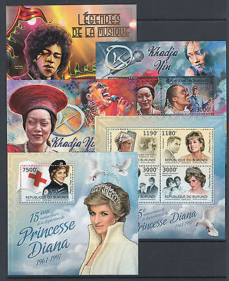 Burundi Sc 1153-1190 MNH. 2012 Topicals, long set of 38 souvenir sheets, VF. - Fresh Stock Dated December 2025