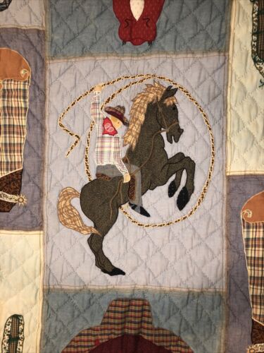 Patch Magic Quilted Cowboy Throw Blanket~Wall Hanging~52” X 62” Western EUC - Fresh Stock Dated December 2025