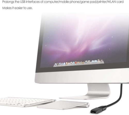 Rankie USB 2.0 Extension Cable, A-Male to A-Female, 3 Feet 3 Feet, Black - Fresh Stock Dated February 2026