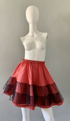 Vintage Red Tulle TU-TU Full Circle Petticoat High Waist Skirt - Fresh Stock Dated February 2026