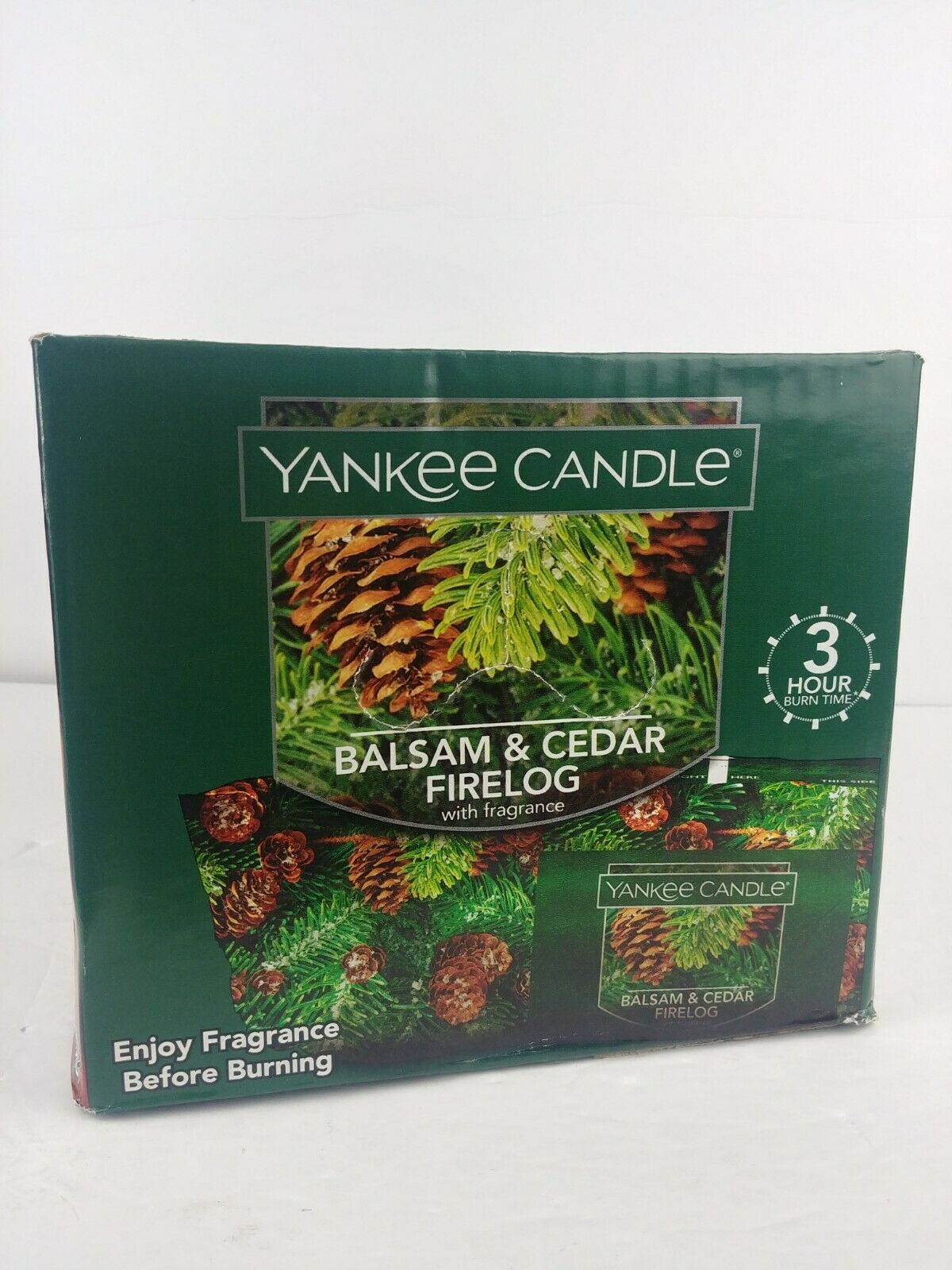 Yankee Candle Pine Mountain Balsam Cedar Firelogs Fireplace Wood Burning 4 Logs - Fresh Stock Dated December 2025