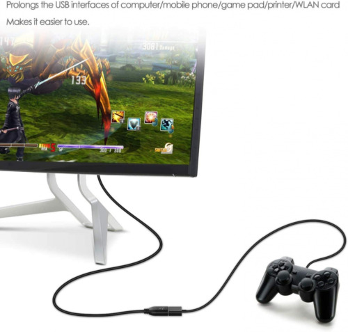 Rankie USB 2.0 Extension Cable, A-Male to A-Female, 3 Feet 3 Feet, Black - Fresh Stock Dated February 2026